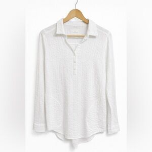 Caslon Relaxed Cotton Gauze Button-Up Shirt White Size Small